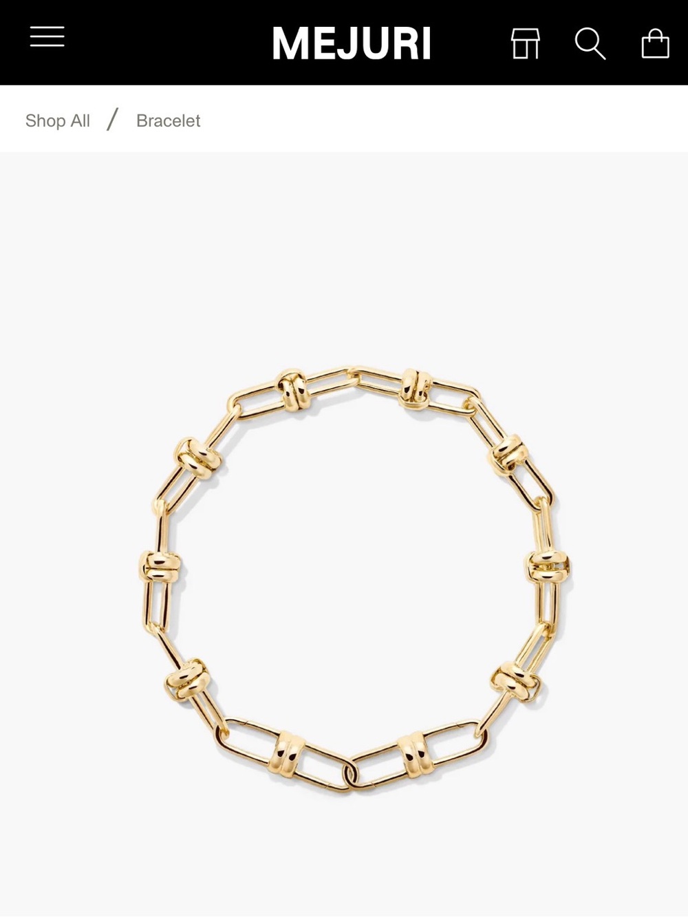 Mejuri Gold Link Base Chain Convertible Bracelet